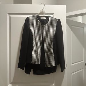 Houndstooth skirt suit